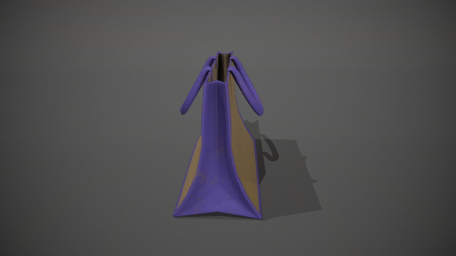 Purple Accent Hessian Shopping Bag Low-poly 3D model_8