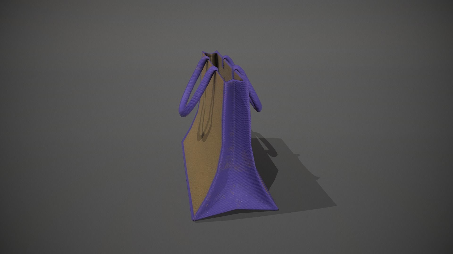 Purple Accent Hessian Shopping Bag Low-poly 3D model_3