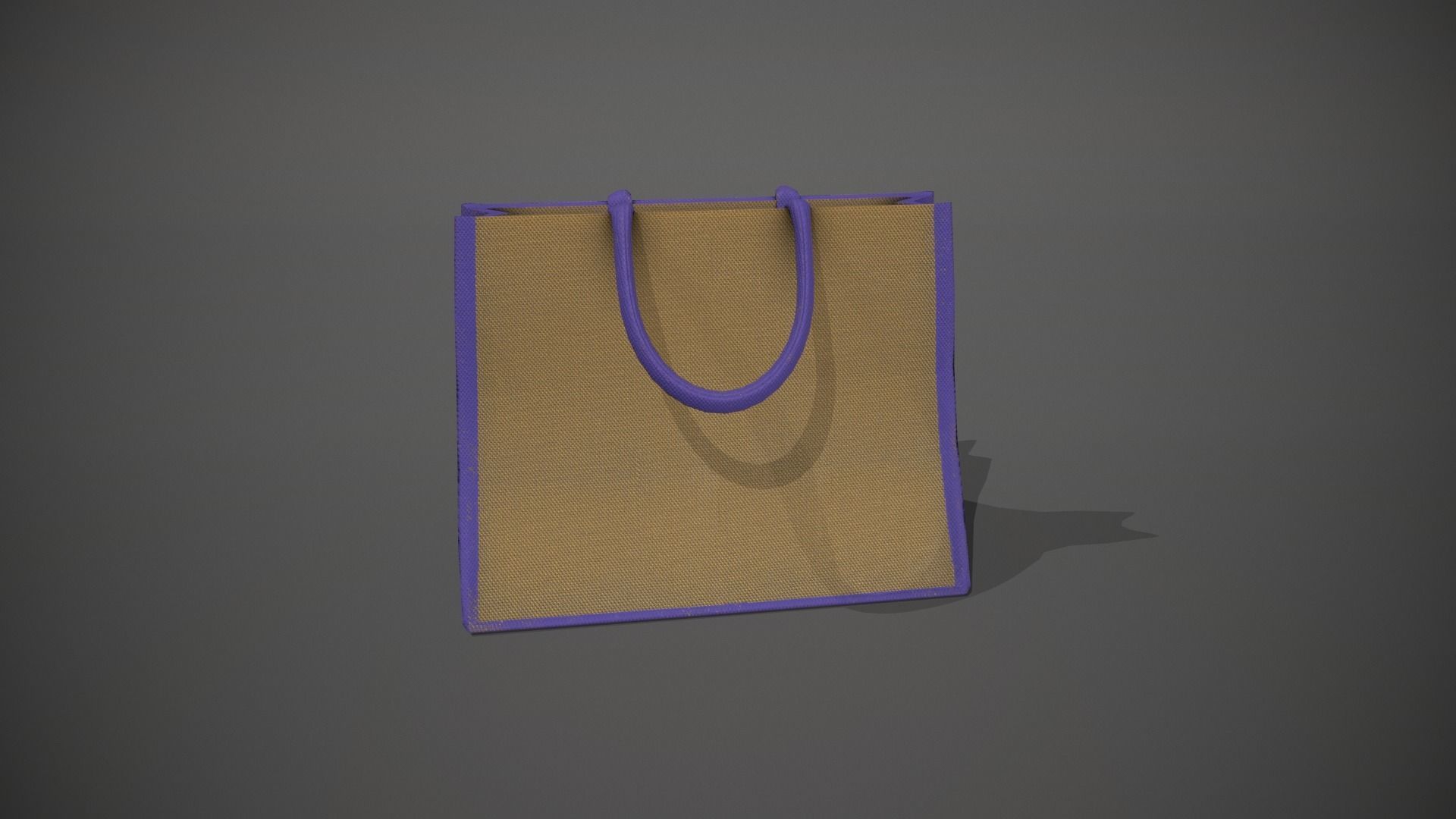 Purple Accent Hessian Shopping Bag Low-poly 3D model_11
