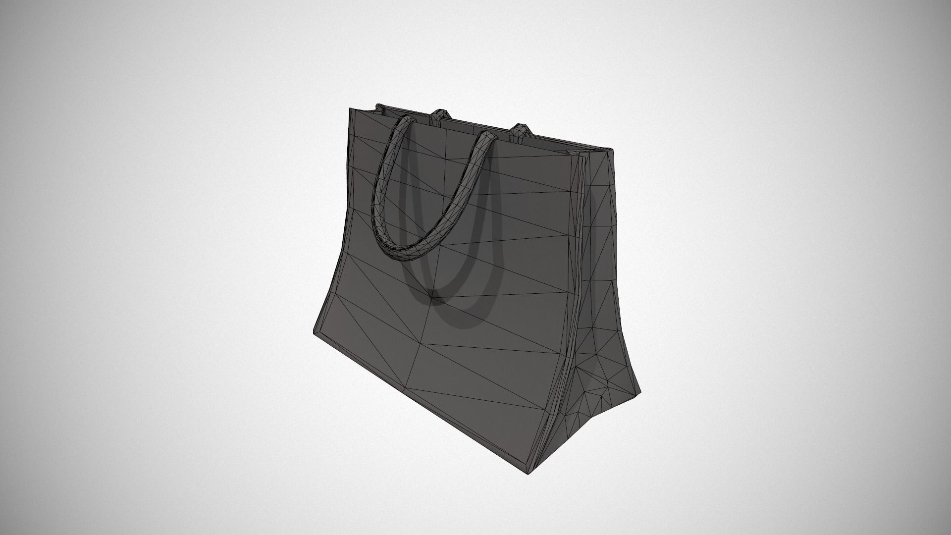 Red Accent Hessian Shopping Bag Low-poly 3D model_16
