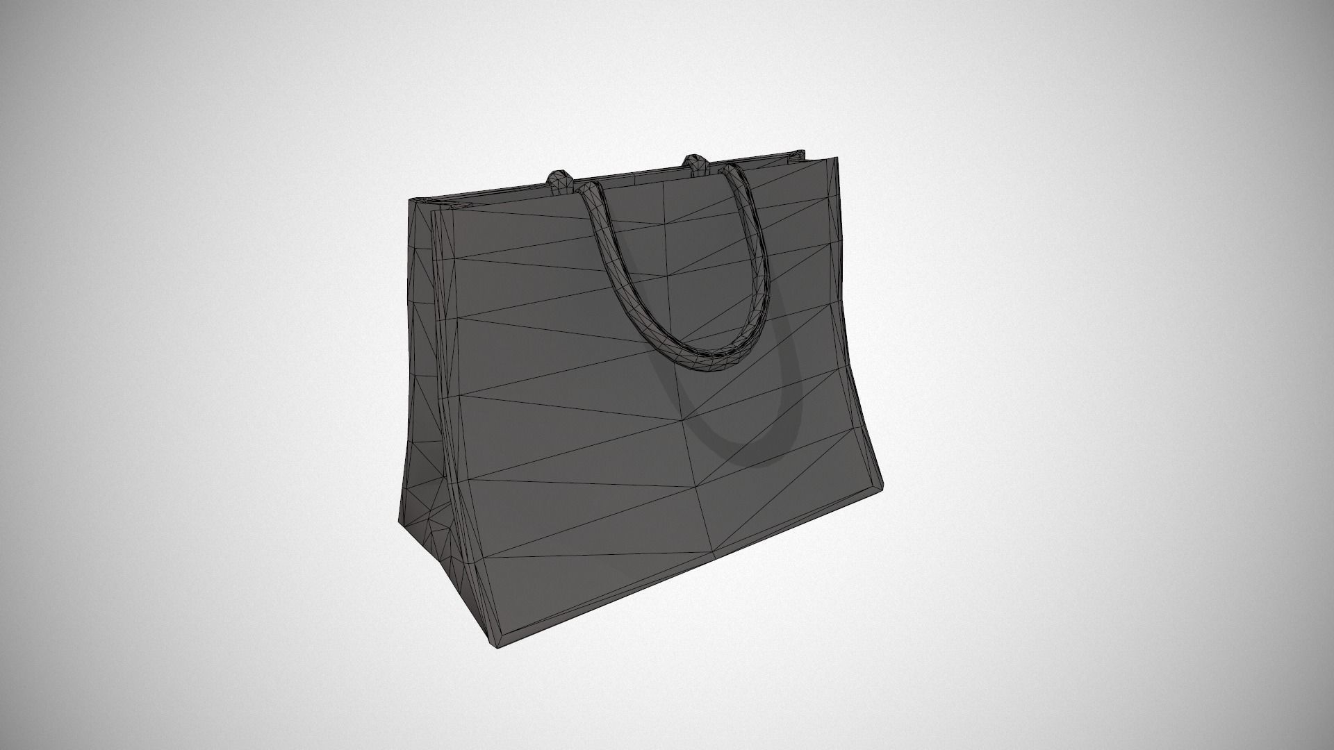 Red Accent Hessian Shopping Bag Low-poly 3D model_13