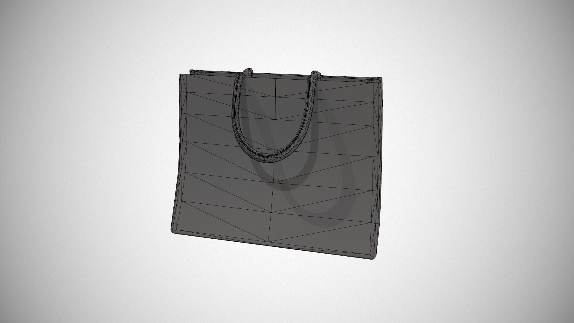 Red Accent Hessian Shopping Bag Low-poly 3D model_17