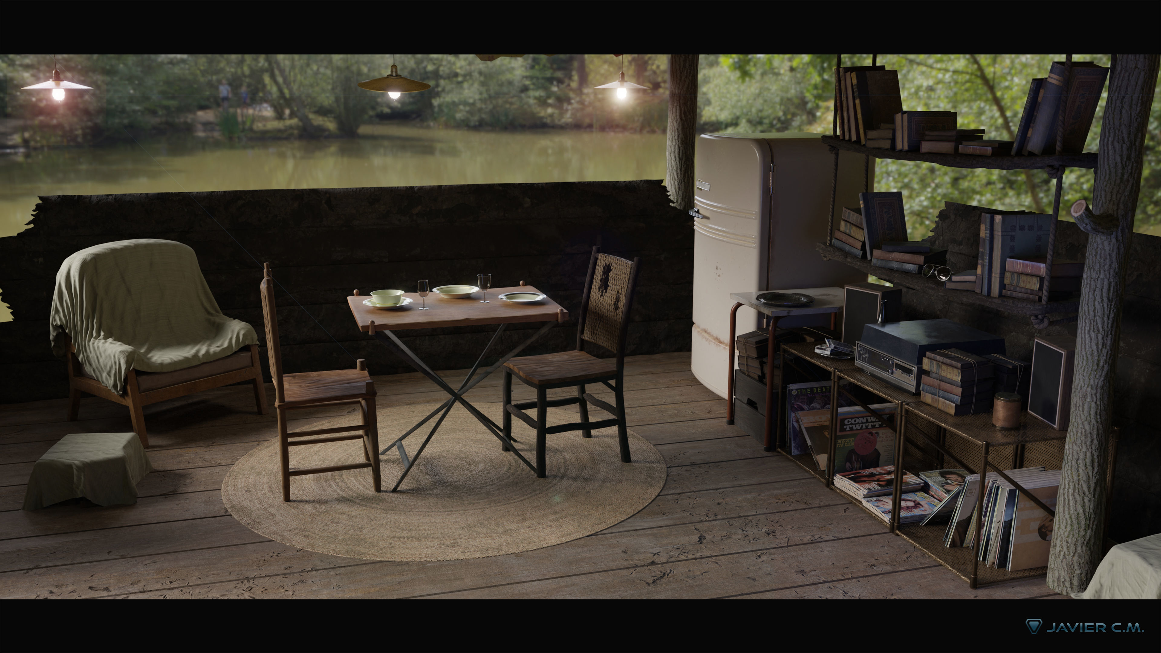 Lake Wood House Assets Pack1 Low-poly 3D model