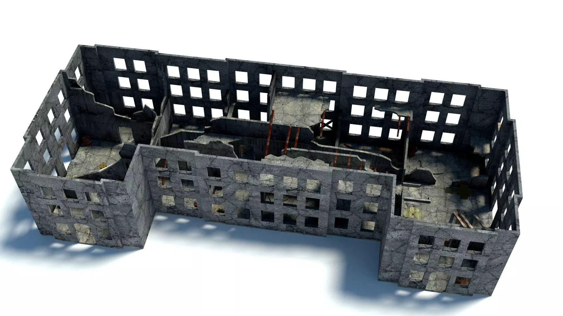 Abandoned Building Low-poly 3D model