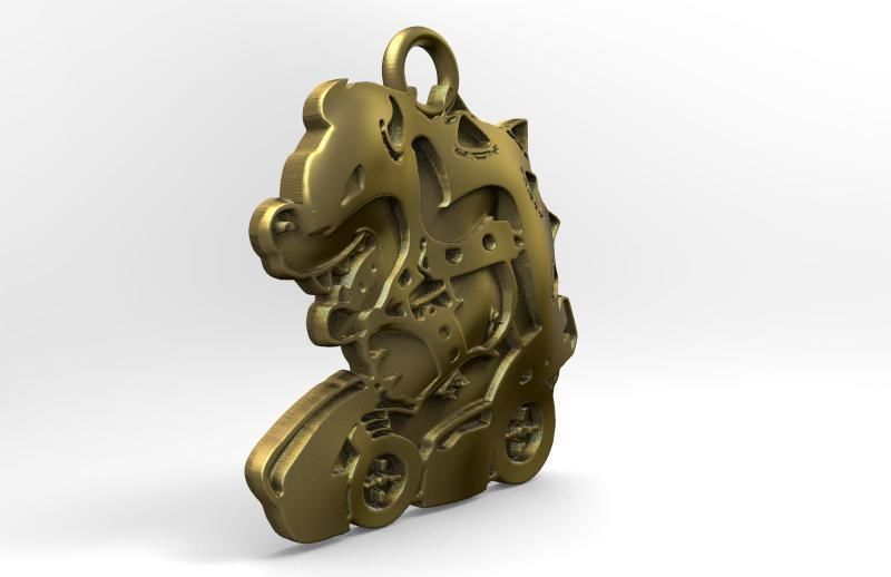 Bowser golden dragon in wheeled carriage 3D print model_1