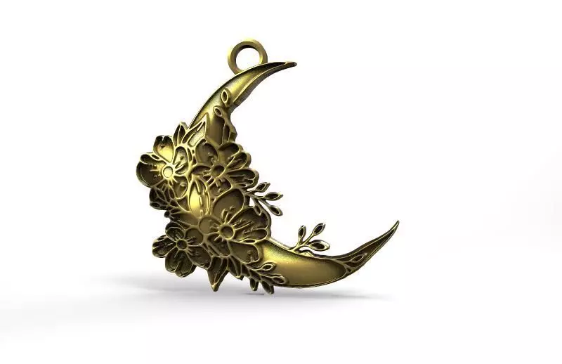 Moon pendant 3D print model_0
