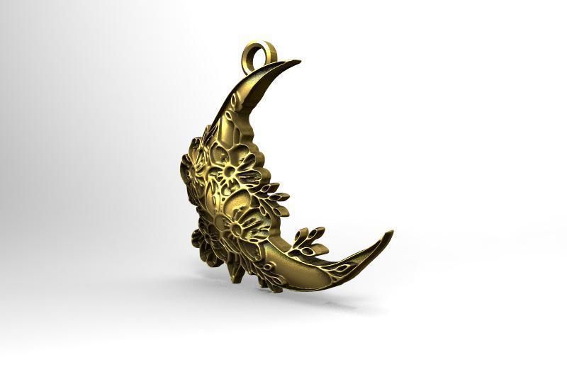 Moon pendant 3D print model_2