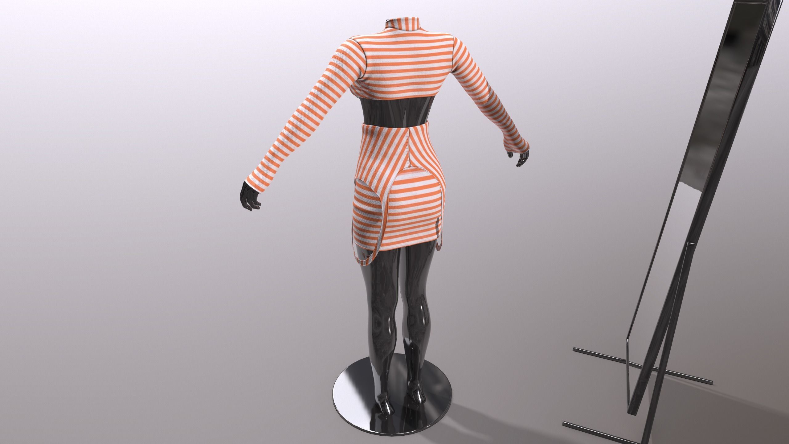 Female Clothing Low-poly 3D model_5