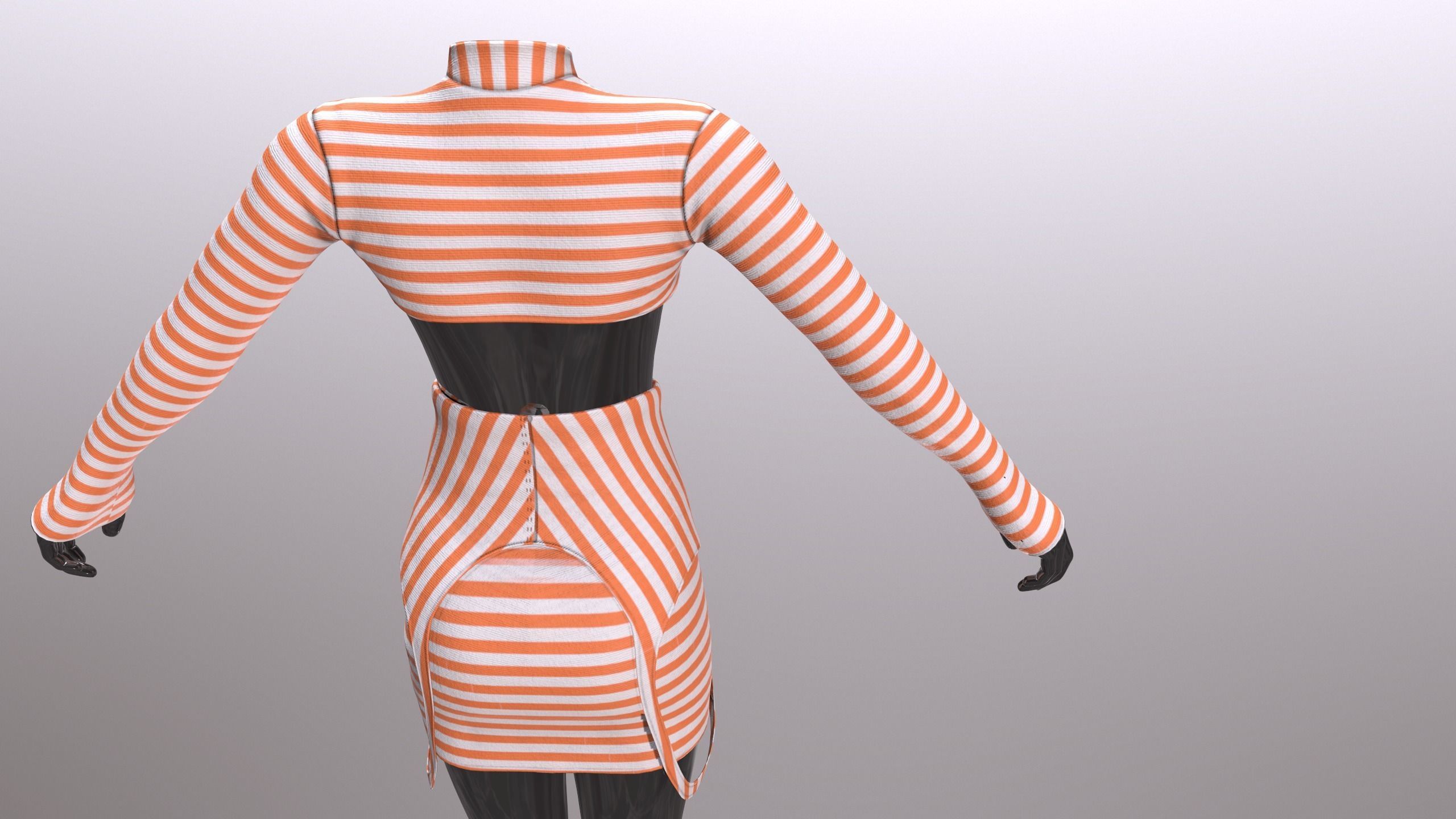 Female Clothing Low-poly 3D model_9