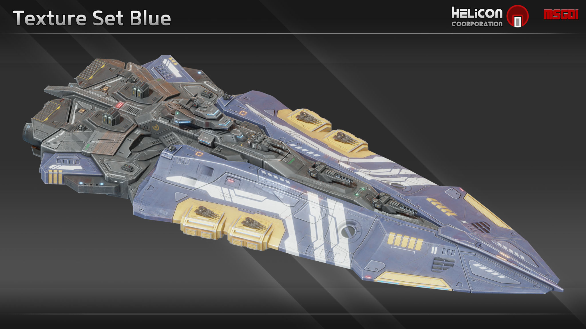 Haydron Class Battleship Low-poly 3D model_9