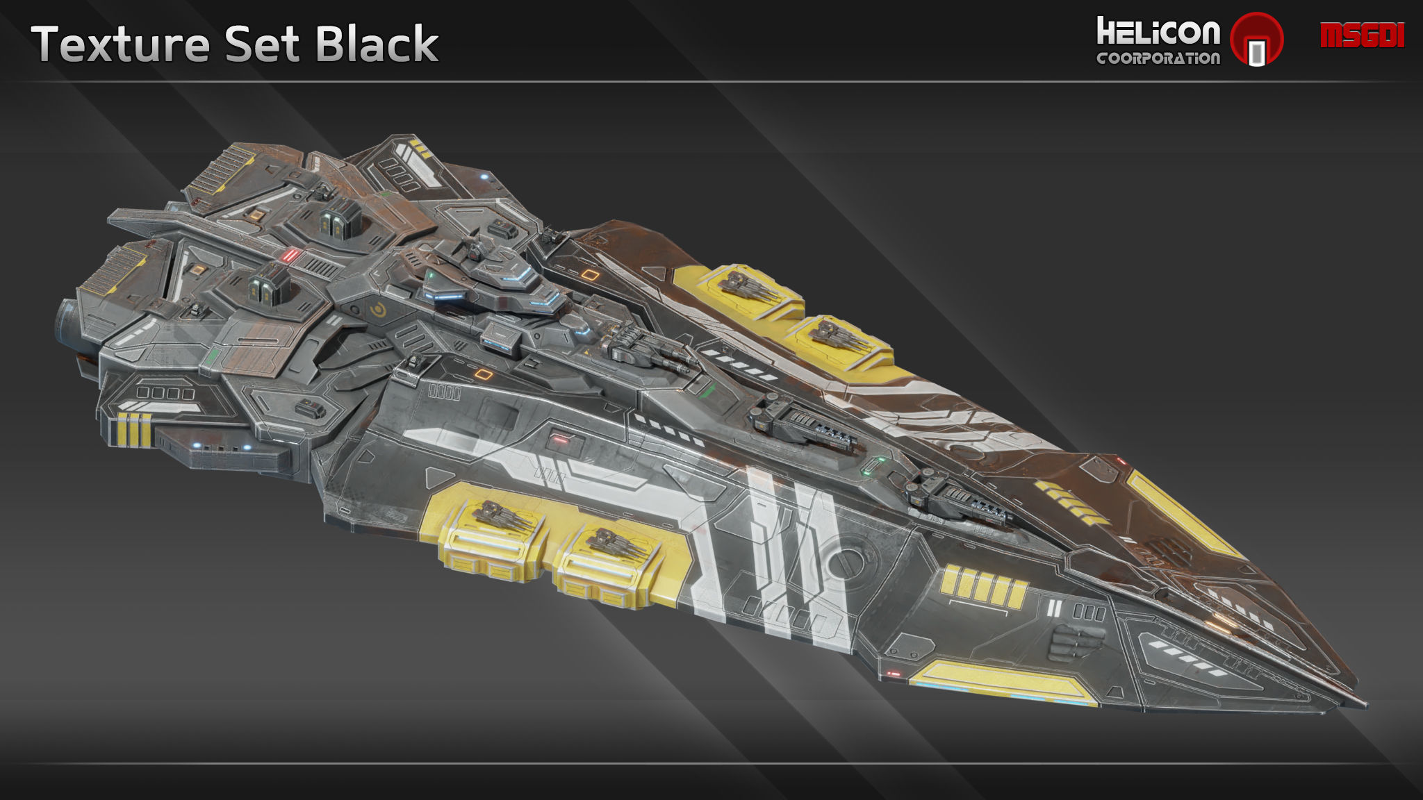 Haydron Class Battleship Low-poly 3D model_8