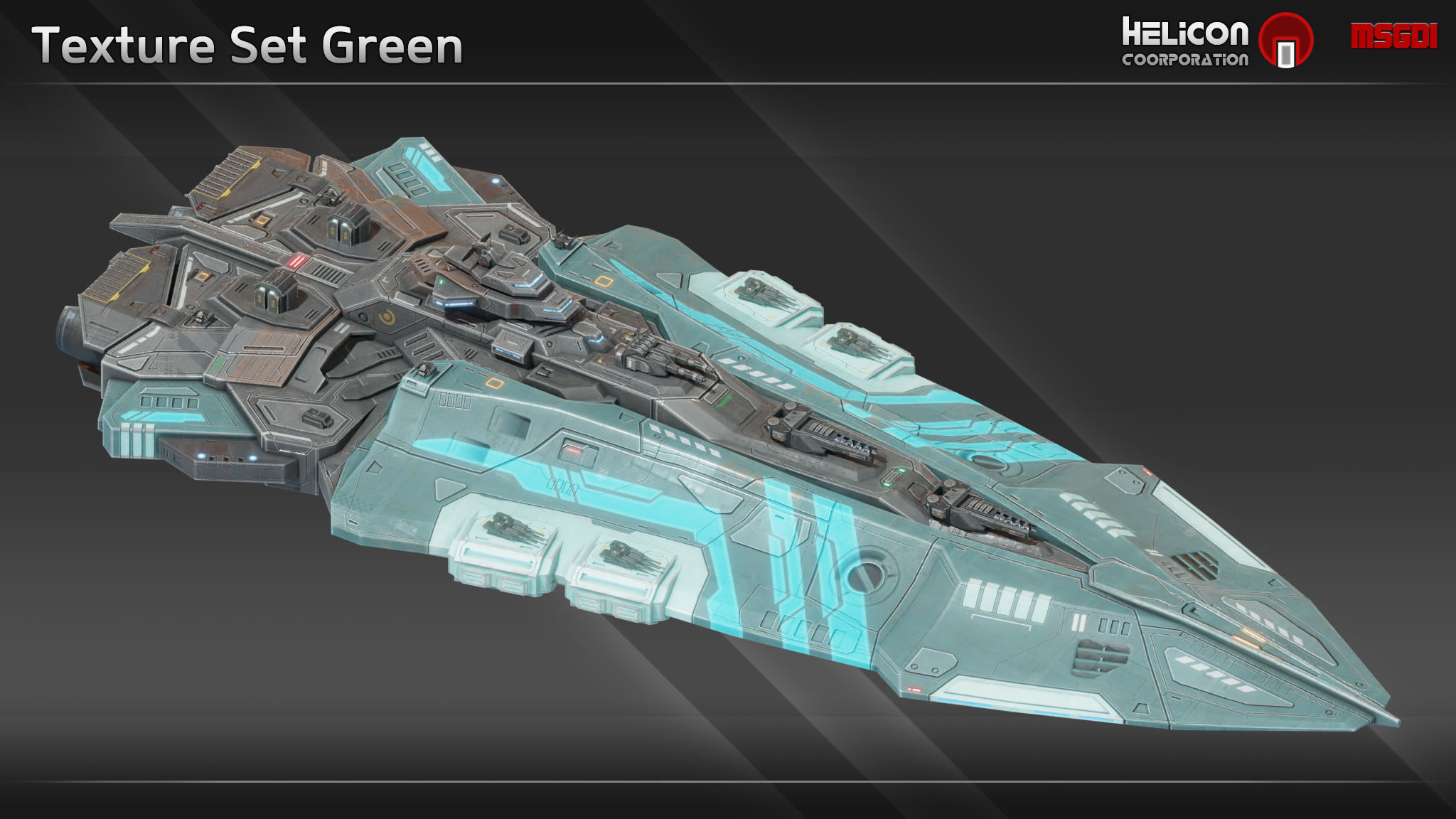 Haydron Class Battleship Low-poly 3D model_10