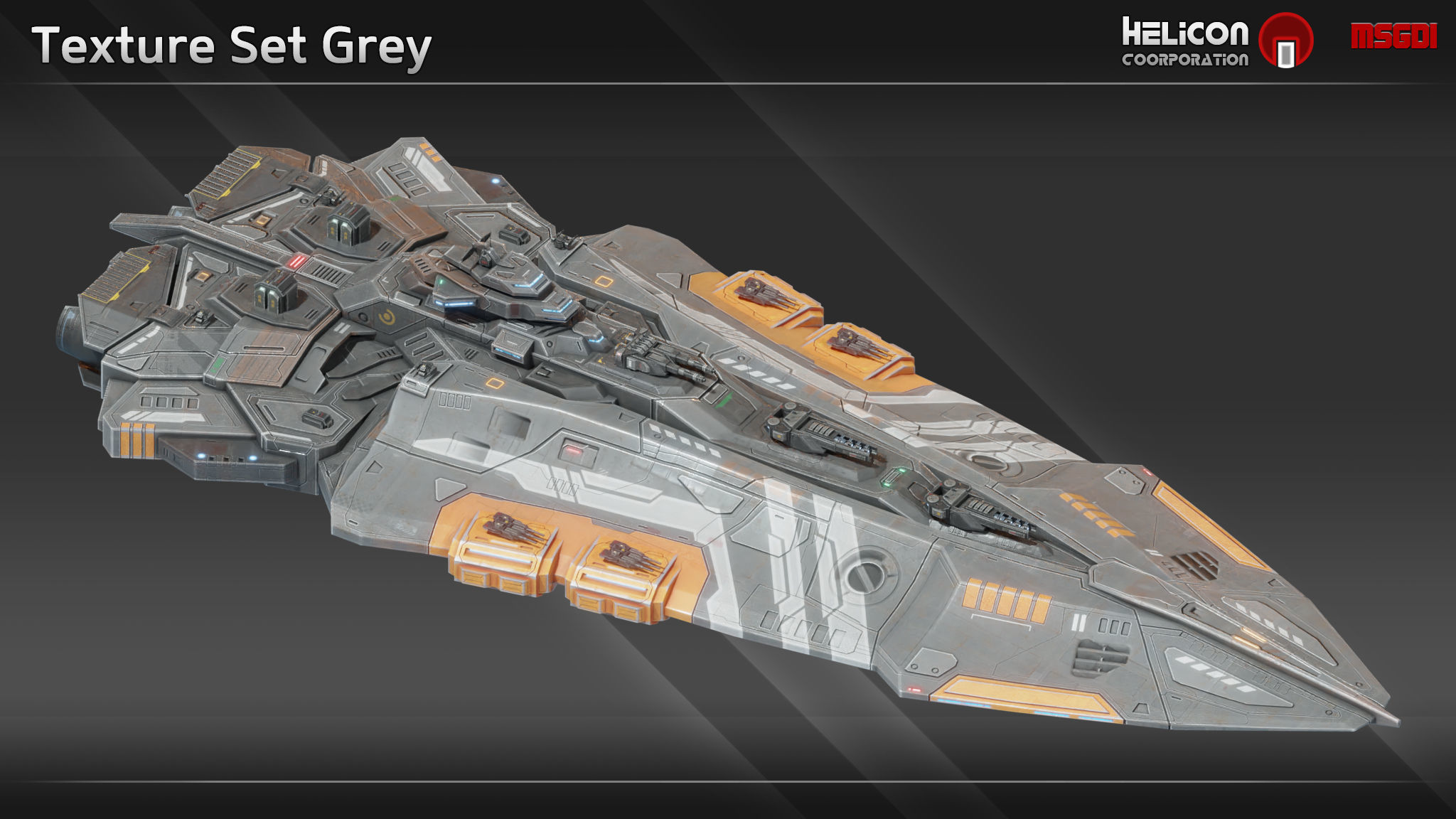 Haydron Class Battleship Low-poly 3D model_11