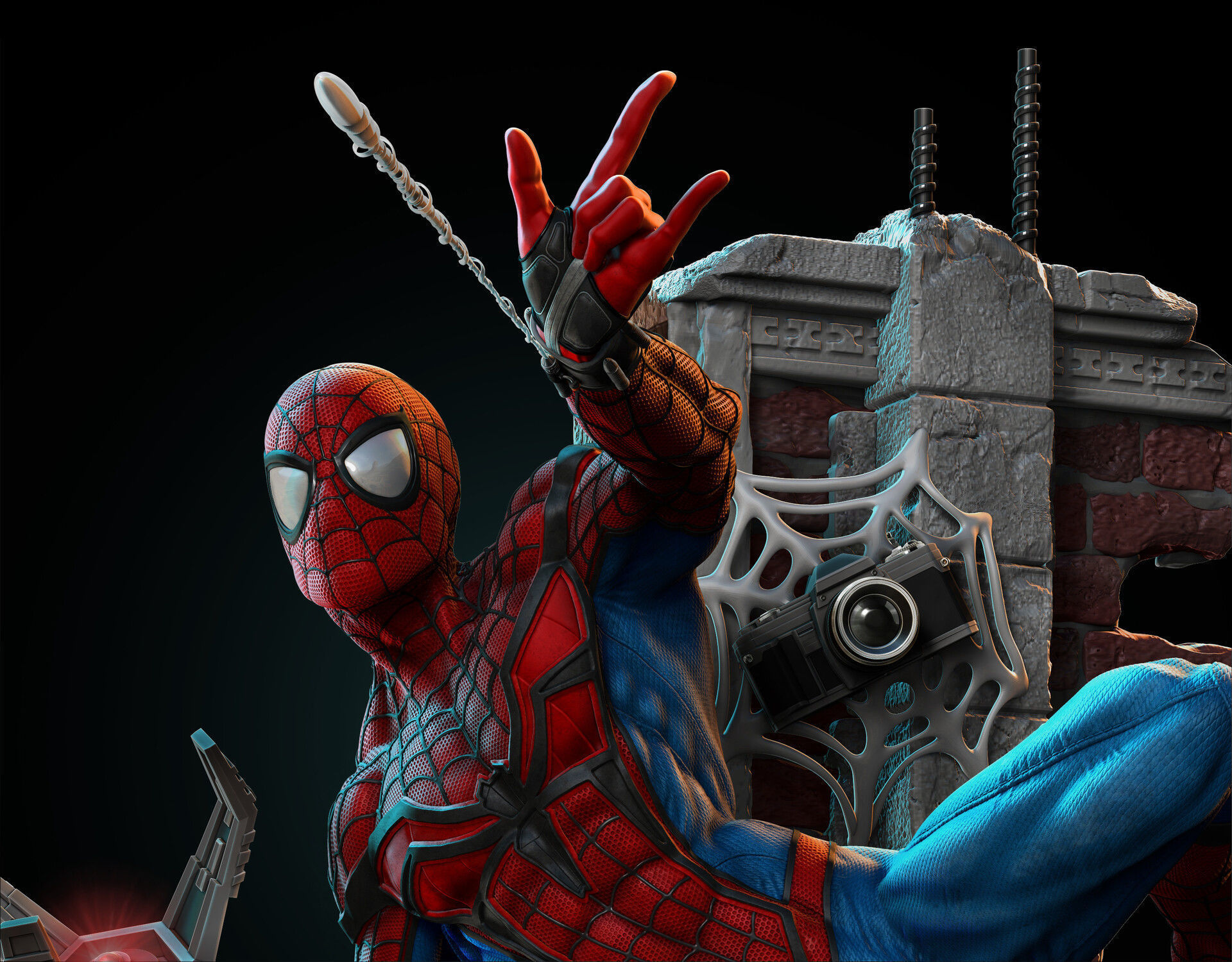 Spiderman Statue 3D Print Model 3D print model_6
