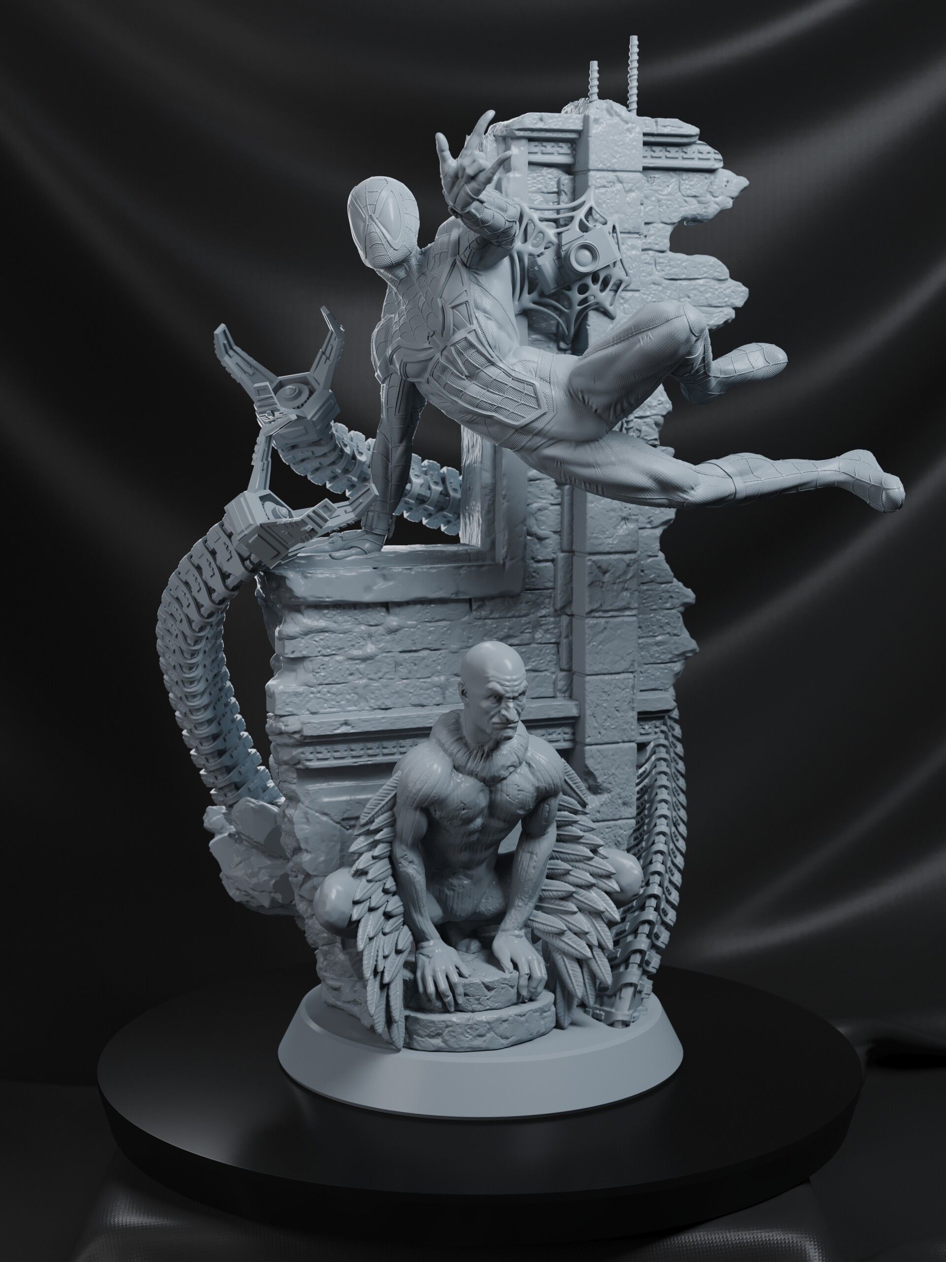 Spiderman Statue 3D Print Model 3D print model_12