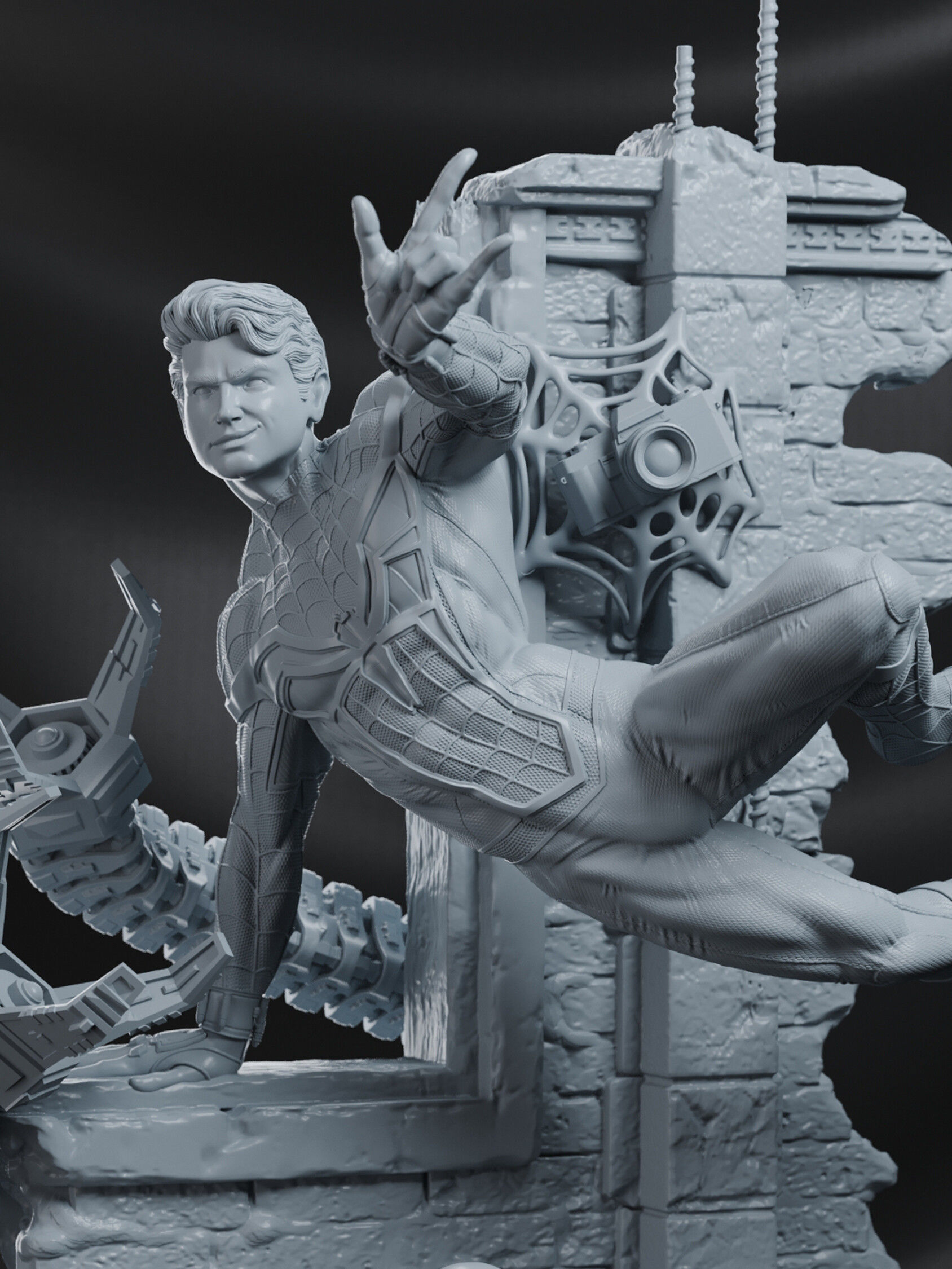 Spiderman Statue 3D Print Model 3D print model_15