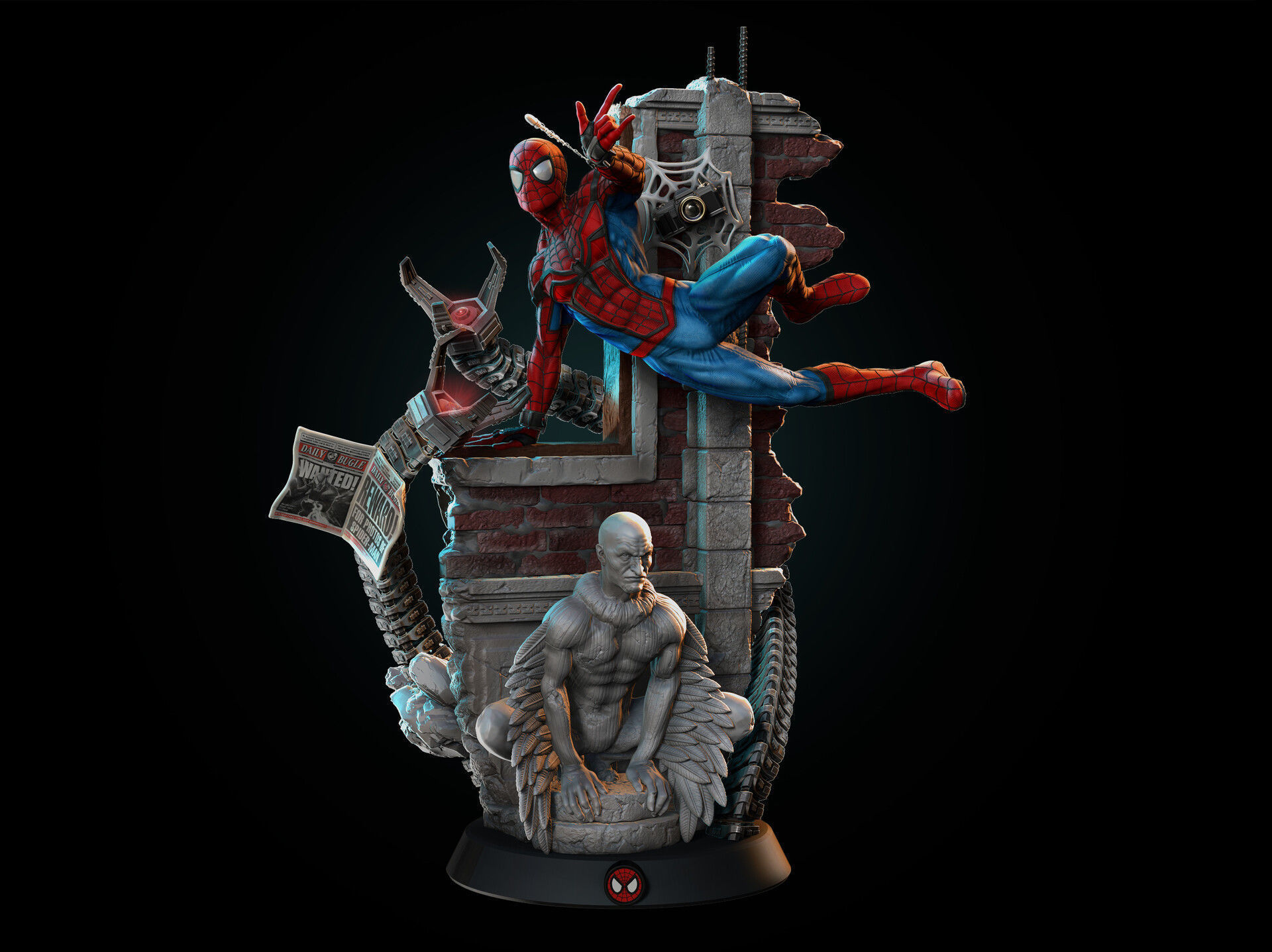 Spiderman Statue 3D Print Model 3D print model_4