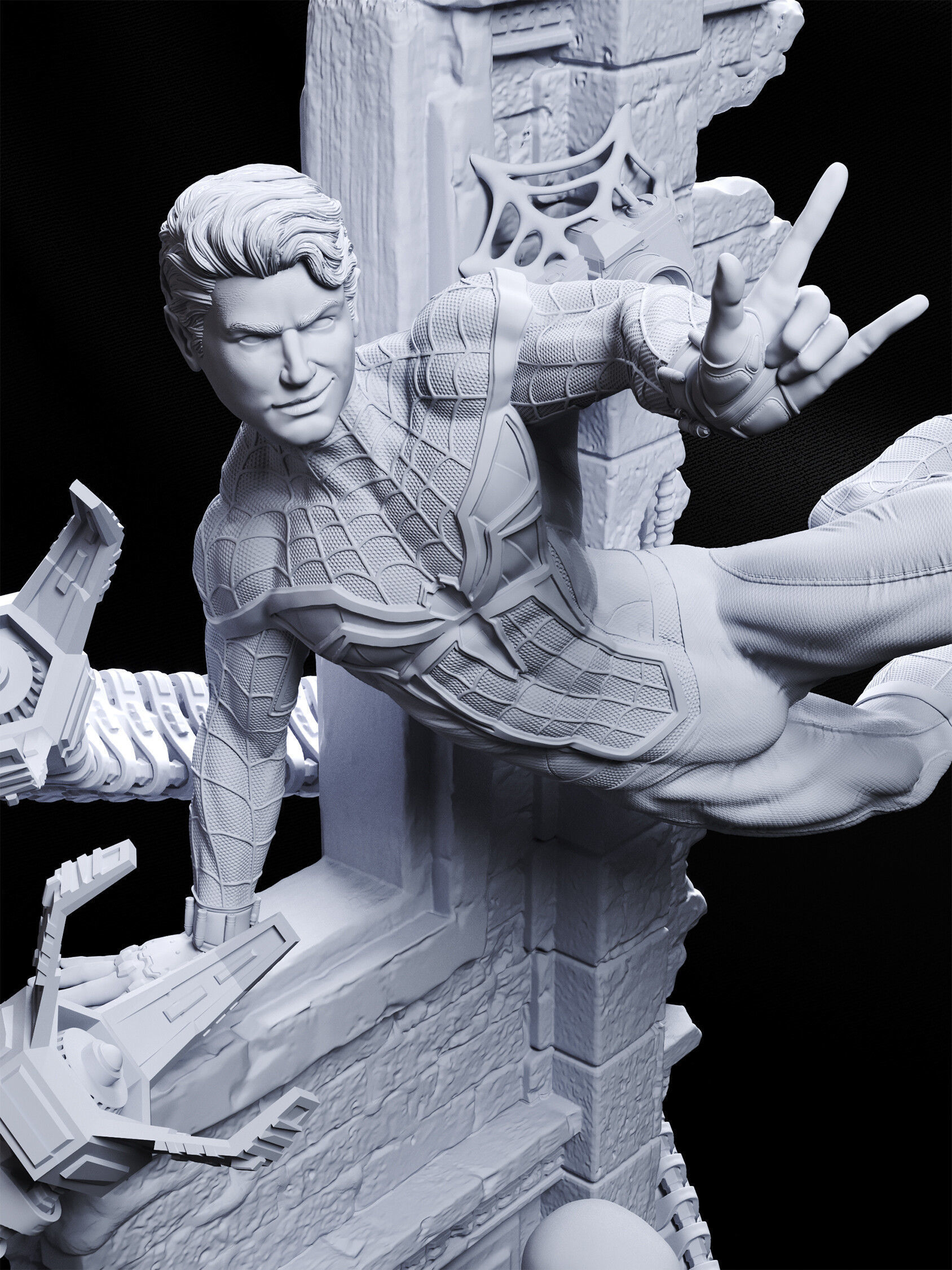 Spiderman Statue 3D Print Model 3D print model_10
