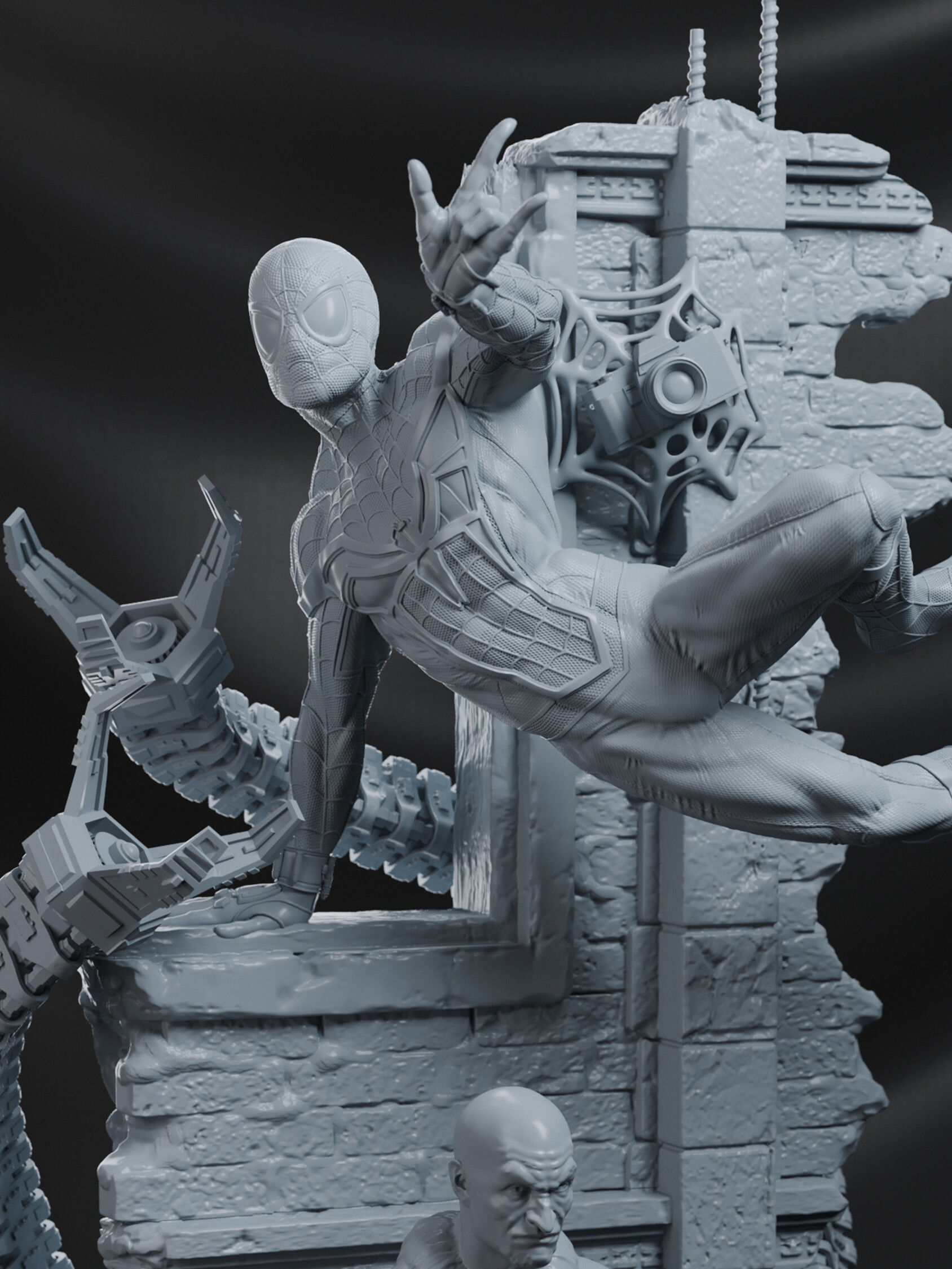 Spiderman Statue 3D Print Model 3D print model_5