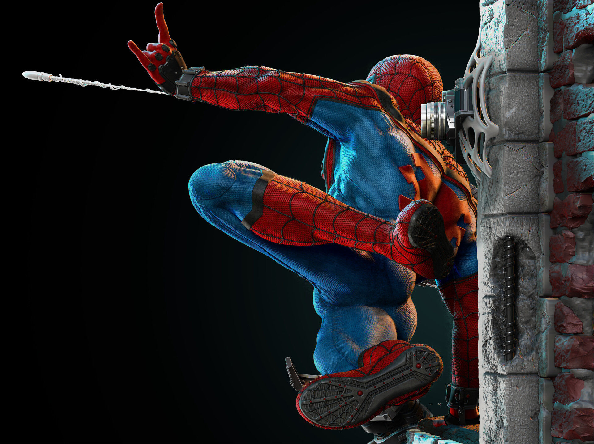 Spiderman Statue 3D Print Model 3D print model_8