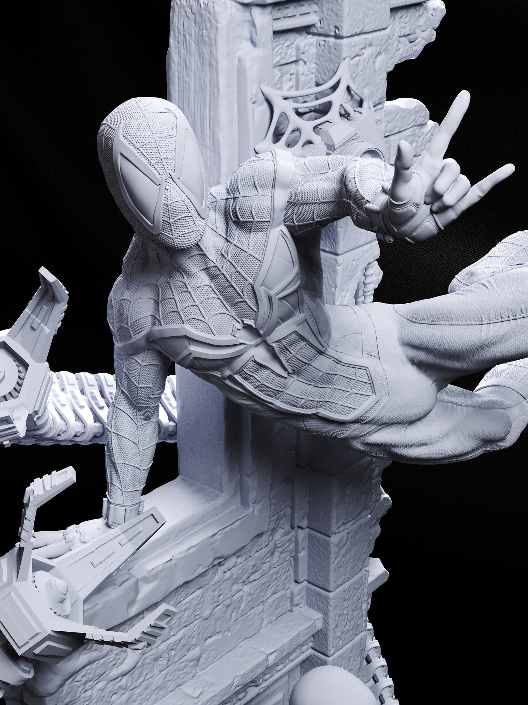 Spiderman Statue 3D Print Model 3D print model_14
