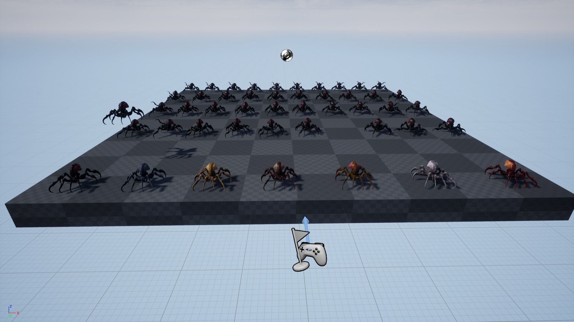 Spider 1 alien creature with long tentacles Low-poly 3D model_33