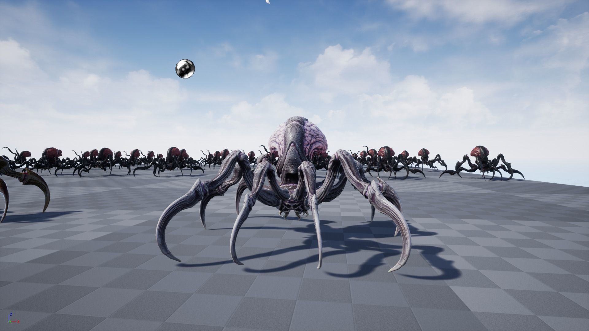 Spider 1 alien creature with long tentacles Low-poly 3D model_34