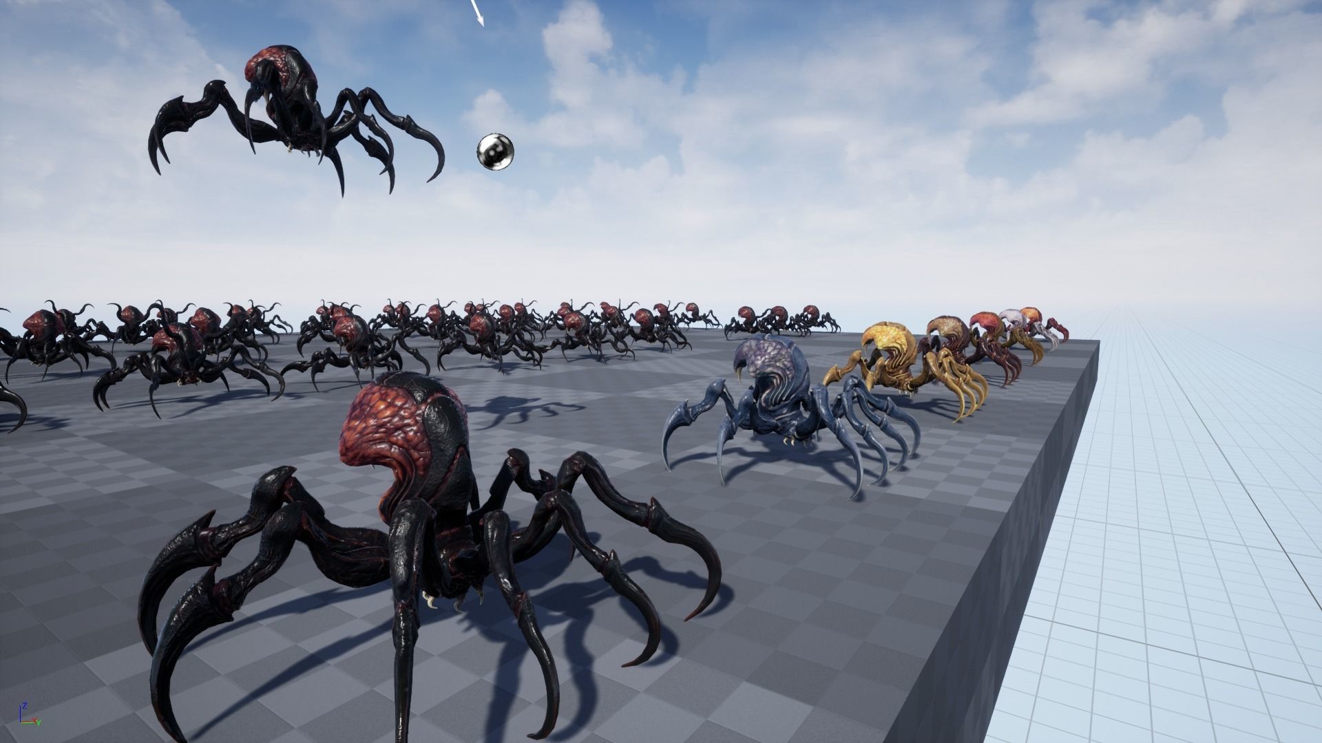 Spider 1 alien creature with long tentacles Low-poly 3D model_35