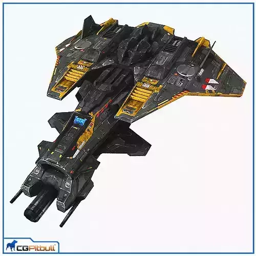 Low Poly SciFi Fighter S4 Low-poly 3D model