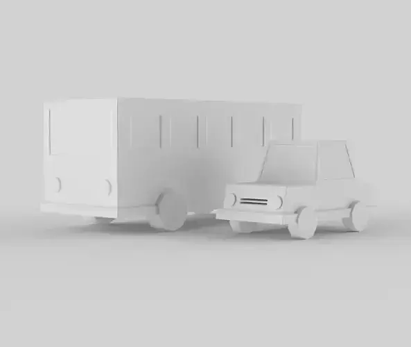 LOW POLY CAR BUS