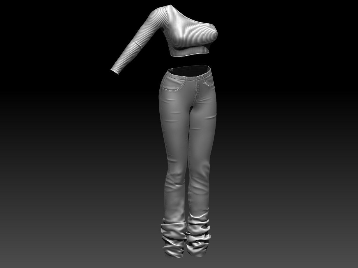 Female Clothing Low-poly 3D model_16
