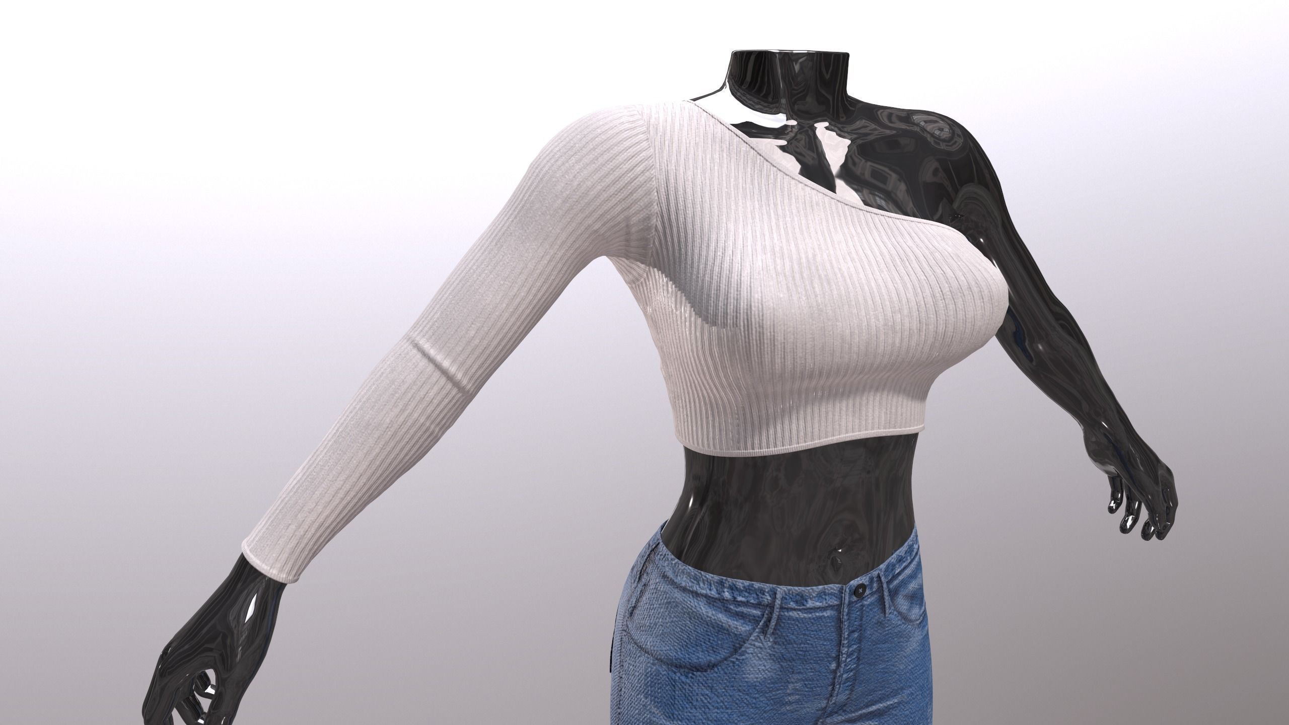 Female Clothing Low-poly 3D model_10
