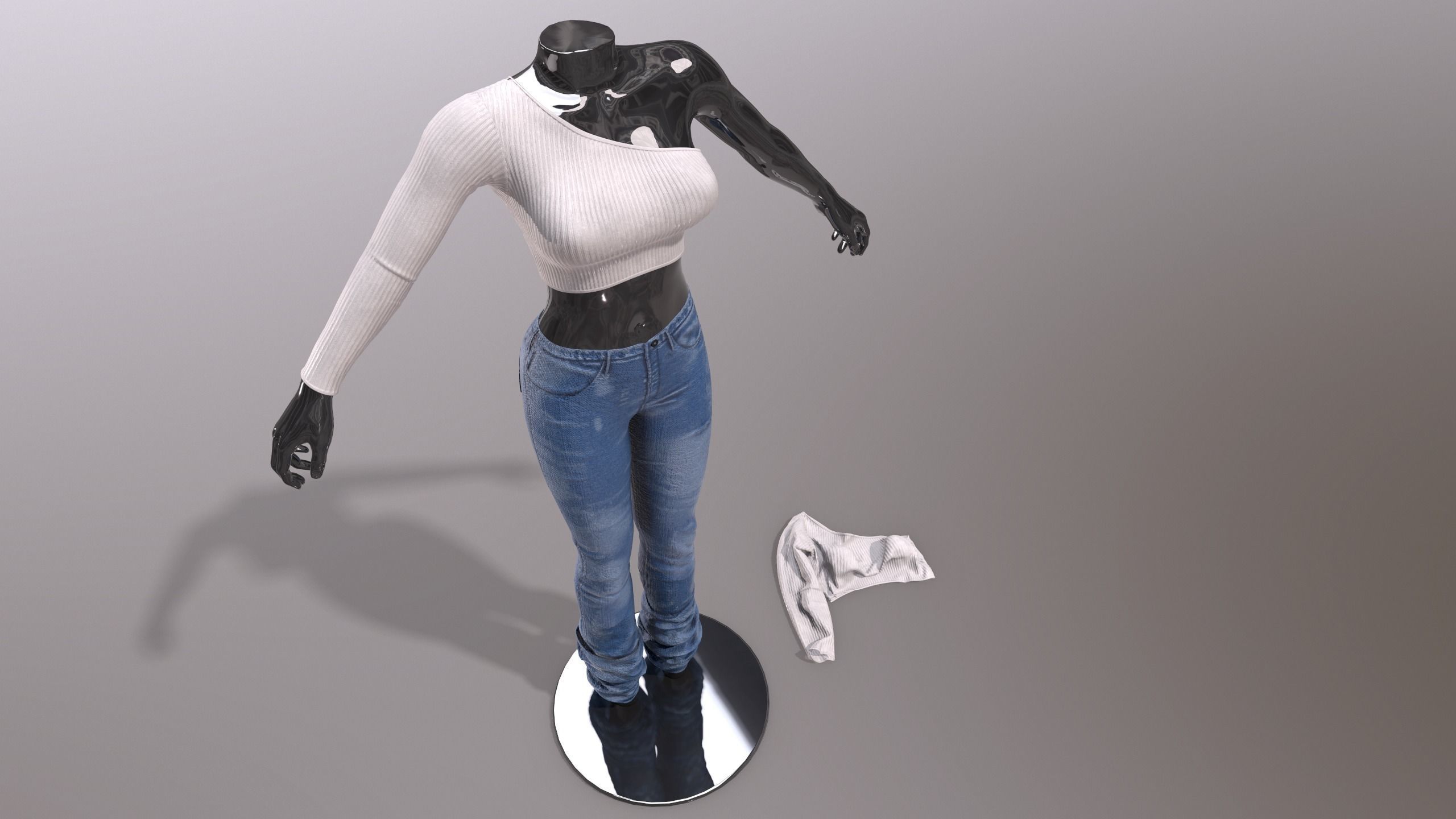 Female Clothing Low-poly 3D model_8