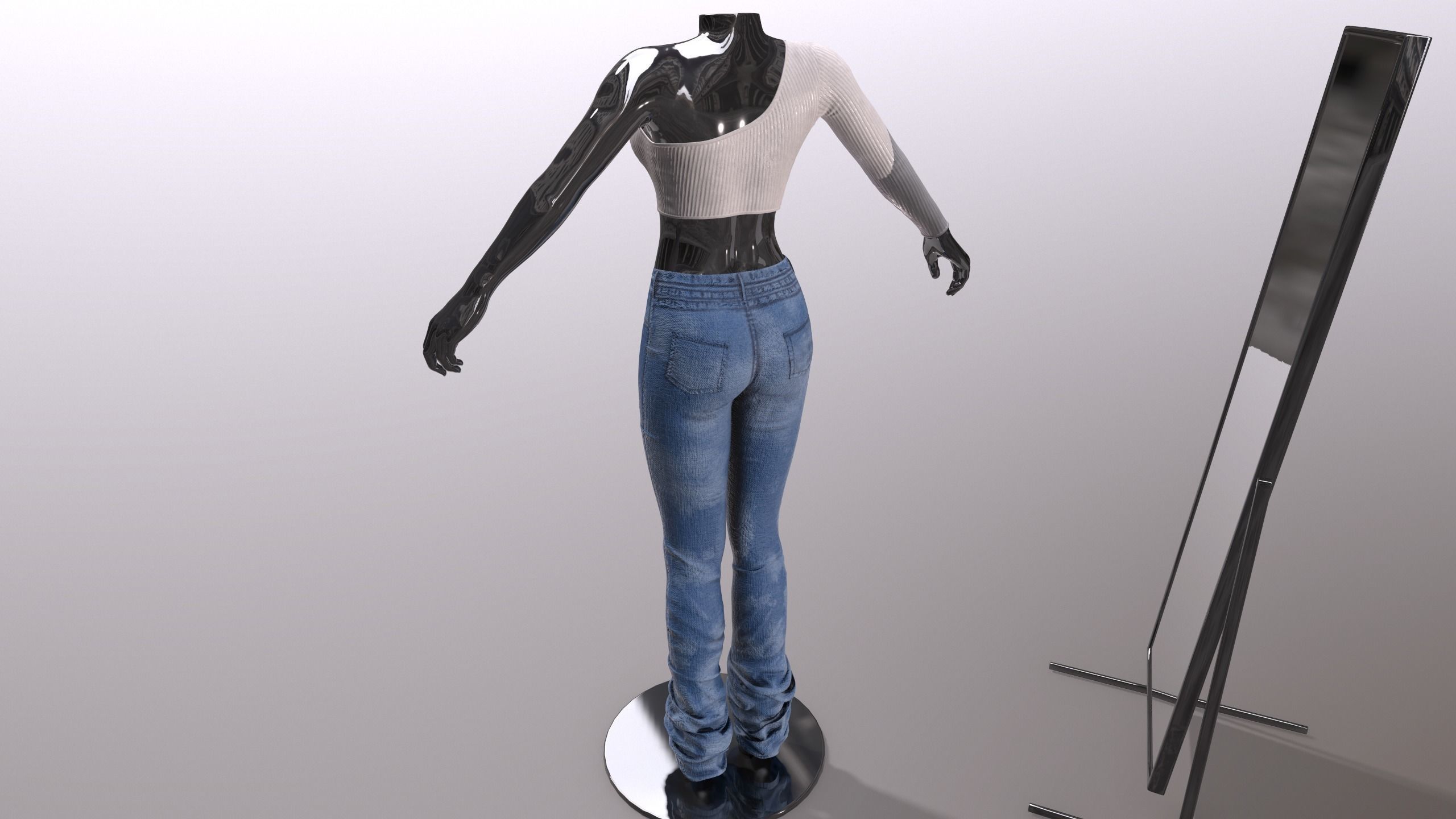 Female Clothing Low-poly 3D model_6