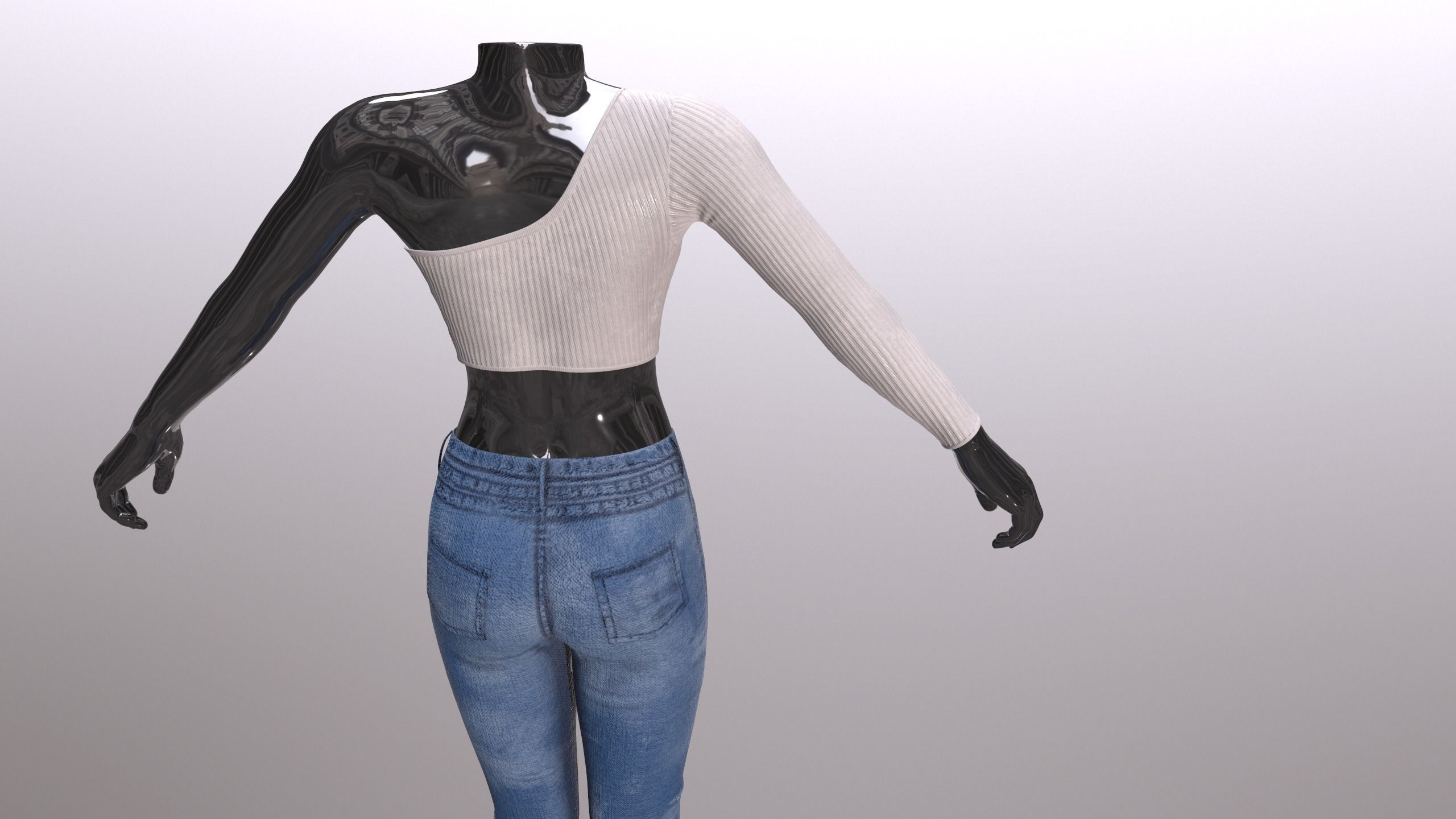 Female Clothing Low-poly 3D model_9