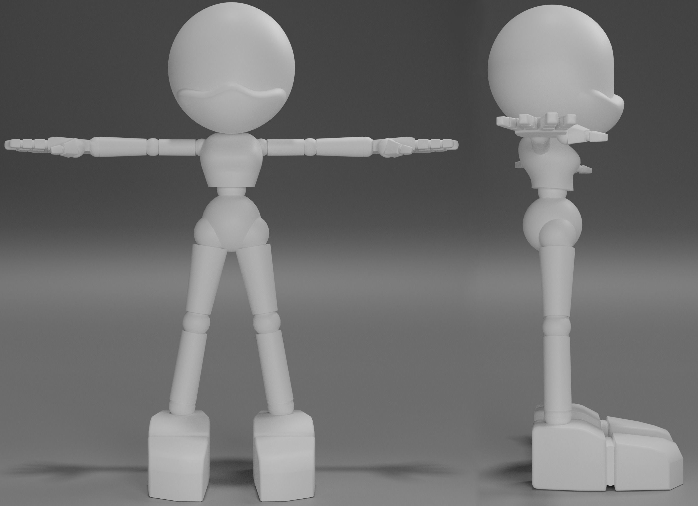 Sonic base model Female 3D model_2