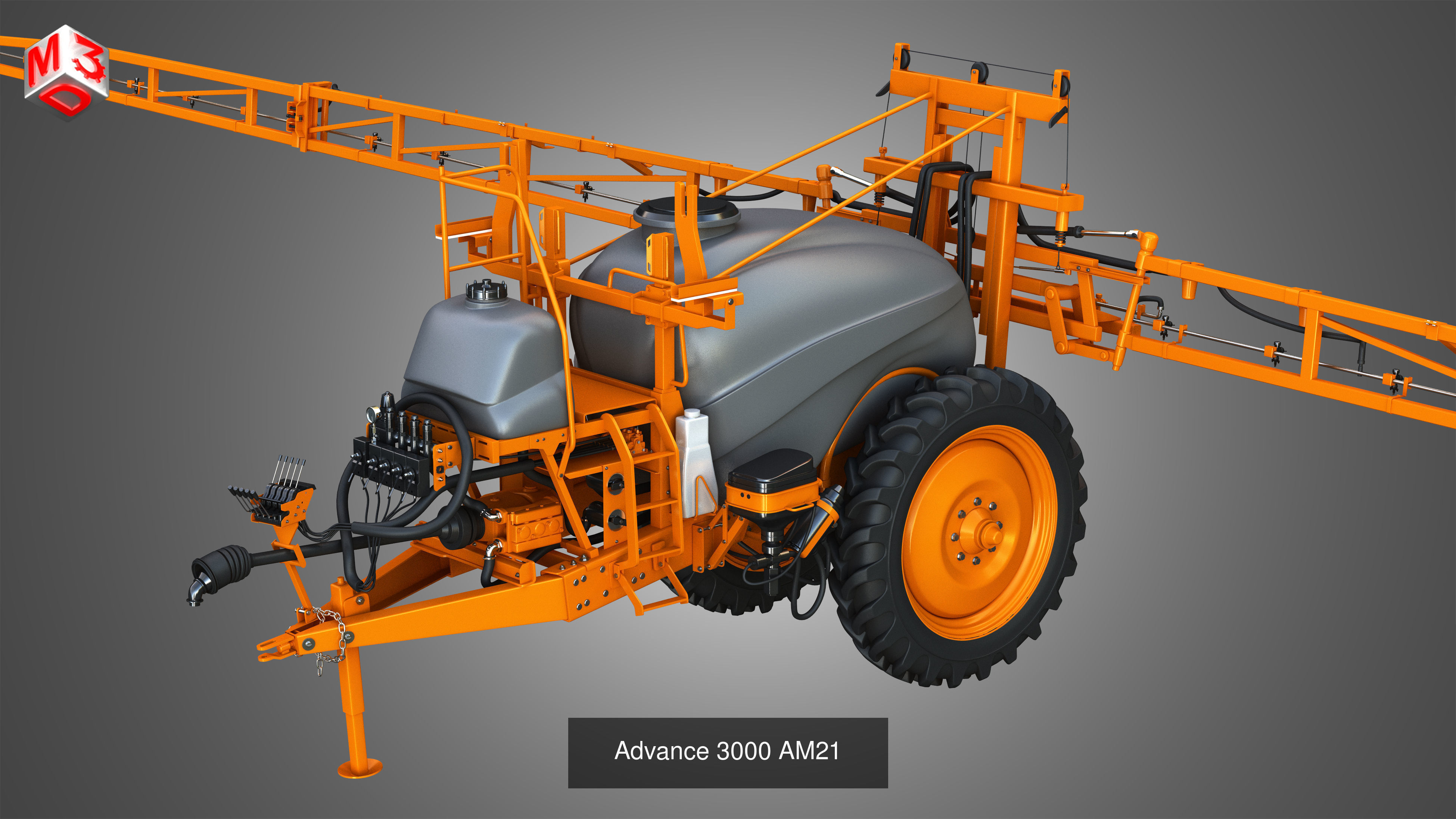 Spray Sprayer Machines - 4 Vehicles 3D Model Collection_3