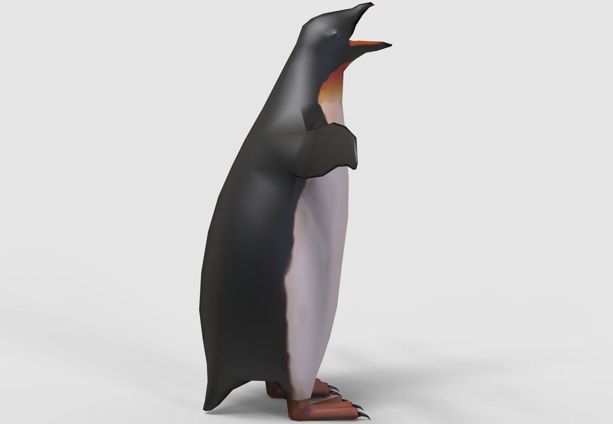 Penguin game ready Low-poly 3D model_4