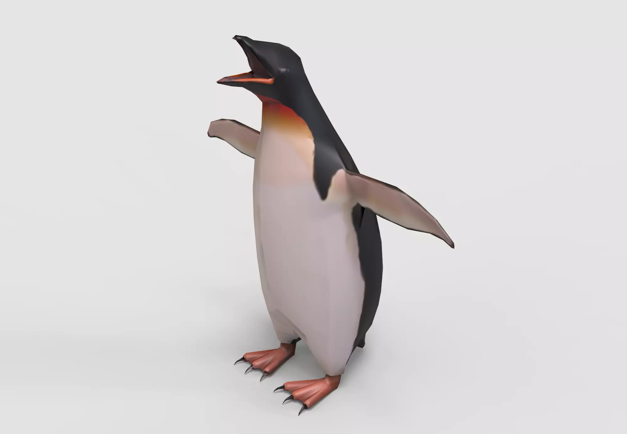Penguin game ready Low-poly 3D model_0