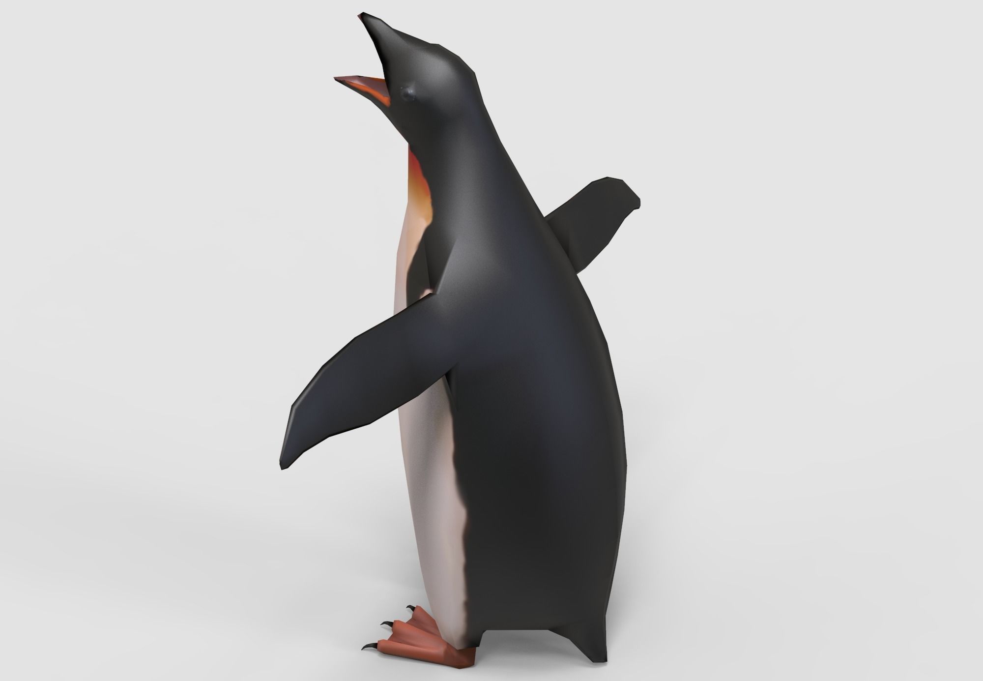 Penguin game ready Low-poly 3D model_3