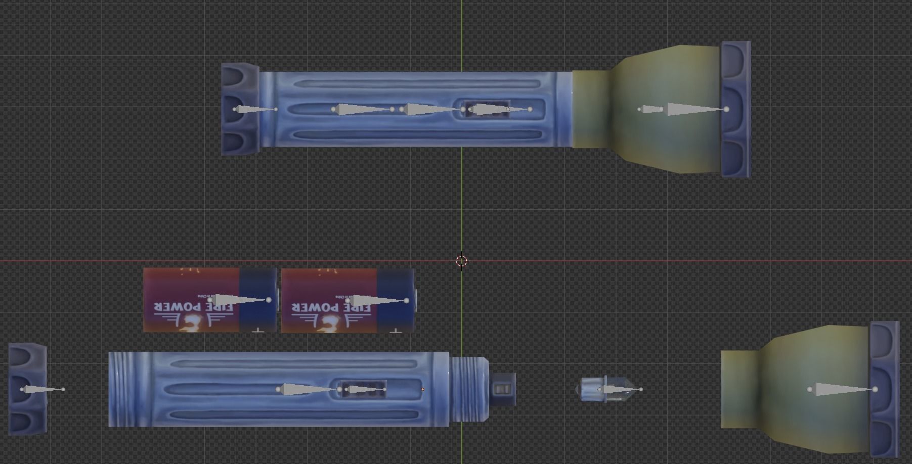 Old Flashlight - Stylized Low-poly 3D model_16