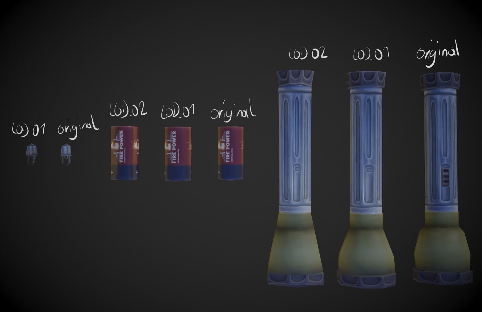 Old Flashlight - Stylized Low-poly 3D model_15