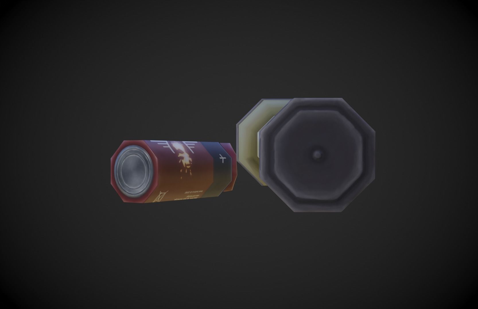 Old Flashlight - Stylized Low-poly 3D model_3