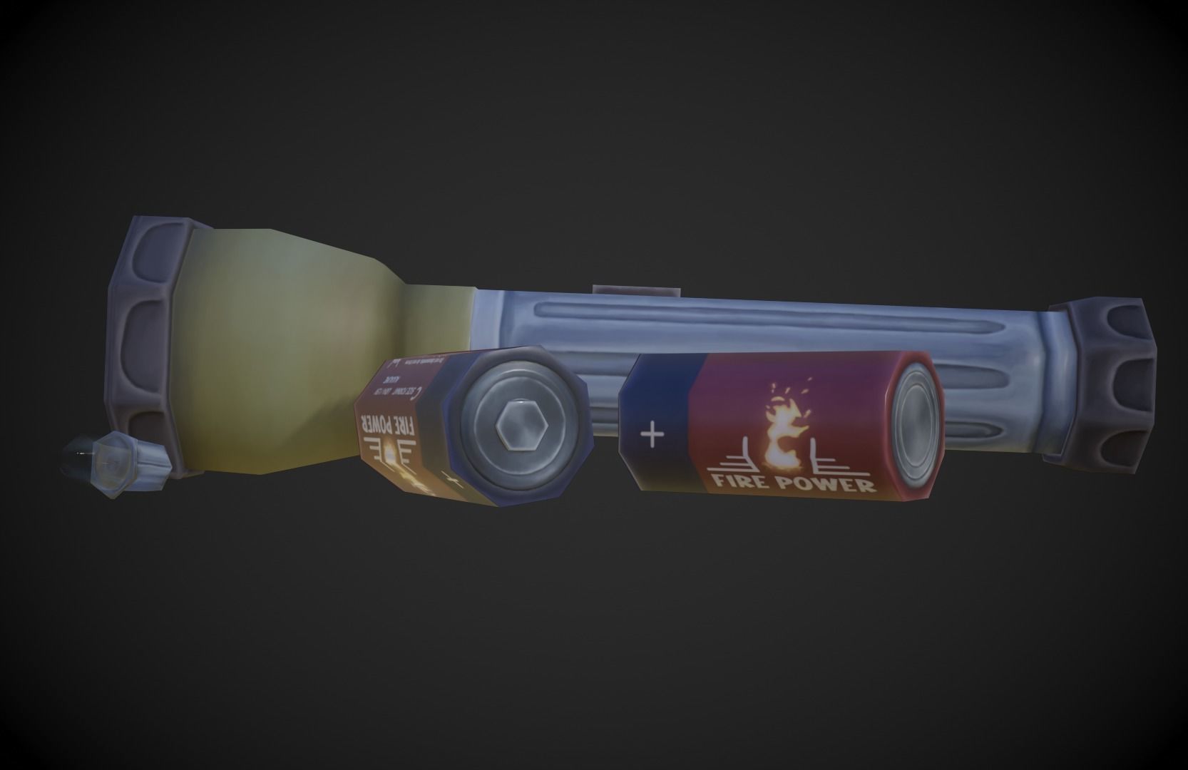 Old Flashlight - Stylized Low-poly 3D model_2
