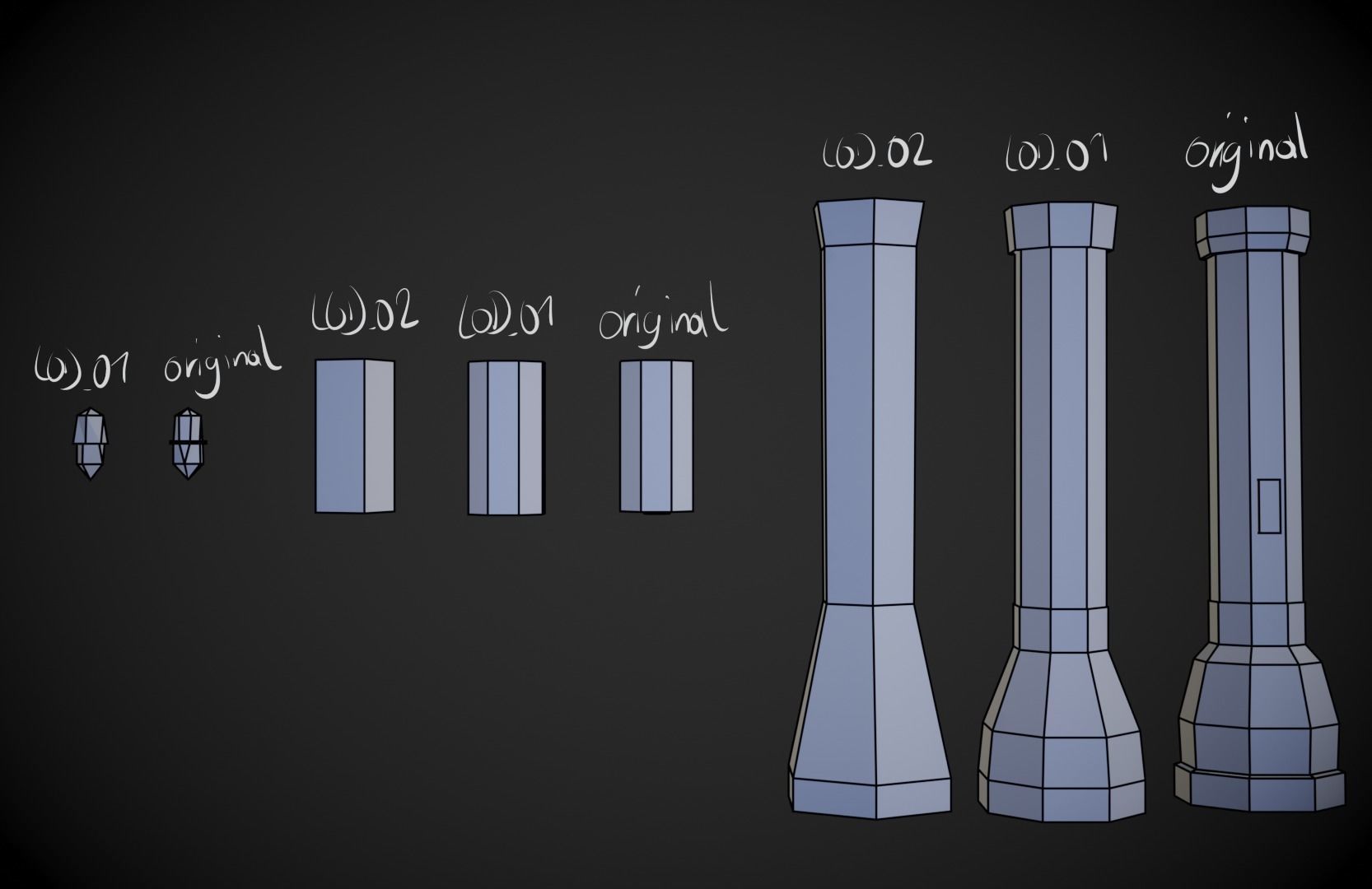 Old Flashlight - Stylized Low-poly 3D model_13