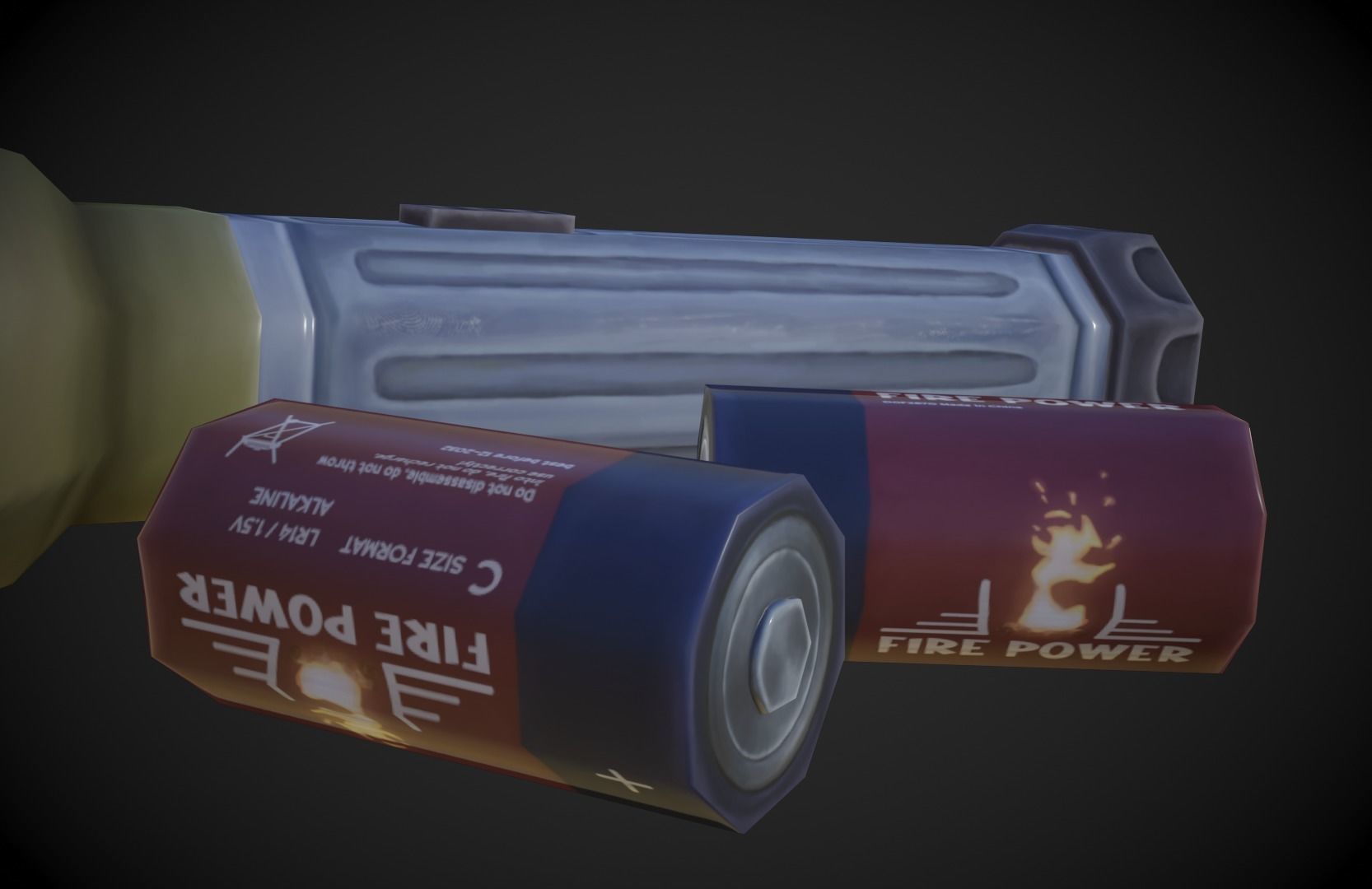 Old Flashlight - Stylized Low-poly 3D model_8