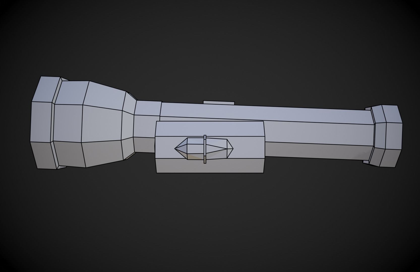 Old Flashlight - Stylized Low-poly 3D model_10
