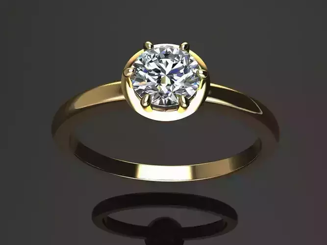 Round Halo Basket Style Dainty Engagement Ring