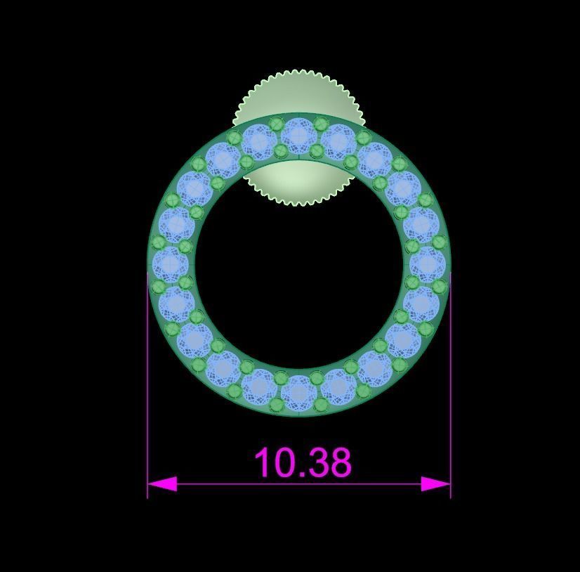 Round Halo Diamond Stud Earring Large Size 3D print model_8