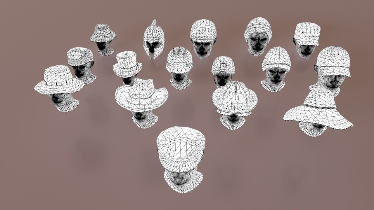 Helmet  lowpoly pack Low-poly 3D model_18